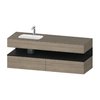 Мебельный комплект с консолью и раковиной слева, 160х55 см Duravit Qatego, дуб терра (QA4795016350000) Duravit Мебельные комплекты