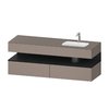 Мебельный комплект с консолью и раковиной справа, 160х55 см Duravit Qatego, базальт матовый (QA4796016430000) Duravit Мебельные комплекты