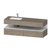 Мебельный комплект с консолью и раковиной слева, 160х55 см Duravit Qatego, дуб терра (QA4795018350000) Duravit Мебельные комплекты