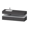 Мебельный комплект с консолью и раковиной слева, 160х55 см Duravit Qatego, графит матовый (QA4795018490000) Duravit Мебельные комплекты