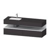 Мебельный комплект с консолью и раковиной слева, 160х55 см Duravit Qatego, графит супер матовый (QA4795018800000) Duravit Мебельные комплекты