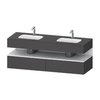 Мебельный комплект с консолью и 2-мя раковинами, 160х55 см Duravit Qatego, графит матовый (QA4797018490000) Duravit Мебельные комплекты