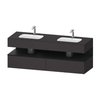 Мебельный комплект с консолью и 2-мя раковинами, 160х55 см Duravit Qatego, графит супер матовый (QA4797016800000) Duravit Мебельные комплекты