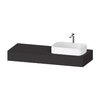 Консоль подвесная с раковиной справа, 140х55 см Duravit Qatego, графит супер матовый (QA4804080800000) Duravit Консоль