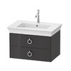 Тумба подвесная под раковину с 2-мя ящиками, 68,4 см Duravit White Tulip, графит (WT43510H1H1) Duravit Тумбы