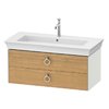 Тумба подвесная под раковину с 2-мя ящиками, 98,4 см Duravit White Tulip, дуб/белый матовый (WT43520H536) Duravit Тумбы