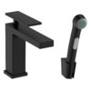 Смеситель для раковины с гигиенической лейкой Hansgrohe Tecturis E, черный матовый (73210670) Для раковины Черный матовый