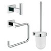 Набор аксессуаров для ванной комнаты Grohe Essentials Cube, хром (40757001) Бумагодержатели, Ершики для унитаза, Крючки для халатов и полотенец Grohe