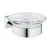 Мыльница с настенным держателем Grohe Selection Cube, хром/прозрачное стекло (40754001) Мыльницы Grohe