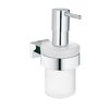 Дозатор рідкого мила з настінним тримачем Grohe Selection Cube, хром / матове скло (40756001) Дозатори рідкого мила Grohe