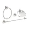 Набор аксессуаров для ванной комнаты 4в1 Grohe Essentials, суперсталь (40776DC1) Бумагодержатели, Крючки для халатов и полотенец, Полотенцедержатели Grohe