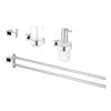 Набор аксессуаров для ванной комнаты 4 в1 Grohe Essentials Cube, хром (40847001) Дозаторы жидкого мыла, Крючки для халатов и полотенец, Мыльницы, Полотенцедержатели Grohe