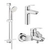 Набор смесителей для ванны с душевым гарнитуром Grohe Eurosmart New, хром (UA123246M0) 