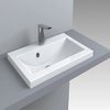 Раковина встраиваемая Fancy Marble Jody 600, белый (1606101) Встраиваемые сверху Прямоугольные