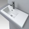 Раковина встраиваемая Fancy Marble Josefine Slim 800L, белый (5508201) Встраиваемые сверху Прямоугольные