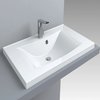 Раковина встраиваемая Fancy Marble Lucia 800, белый (1308101) Встраиваемые сверху Прямоугольные