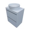 Меблевий комплект Fancy Marble Fiji 60-2 з раковиною Silvia 400, білий матовий (fiji-60 - 2 м Si) Fancy Marble Меблеві комплекти