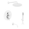 Душевой комплект для ванны Paffoni Shower, верхний душ d 225 мм, белый матовый (KITLIG019BO225) Душевые комплекты (системы) Белый матовый