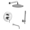 Душевой комплект для ванны Paffoni Shower, верхний душ d 300 мм, нерж. сталь (KITLIG019ST300) Душевые комплекты (системы) Нерж. сталь