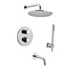 Термостатический душевой комплект для ванны Paffoni Shower, верхний душ d 300 мм, хром (KITLIQ019CR300) Душевые комплекты (системы) Хром