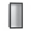 Настінна ніша з рамкою Hansgrohe XtraStoris Individual 30x15х10 см, нержавіюча сталь/чорний матовий хром (56094340) Скрытые ниши Hansgrohe
