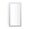 Настенная ниша с дизайнерской рамкой Hansgrohe XtraStoris Individual 30x15х10 см, белый матовый/нержавеющая сталь (56096800) Скрытые ниши Hansgrohe