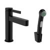 Смеситель для раковины Hansgrohe Finoris 110, с гигиеническим душем, черный матовый (76210670) Для раковины Черный матовый