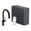Смеситель для кухни Hansgrohe Aqittura M91 SodaSystem 210, выдвижной излив sBox стартовый набор, черный матовый (76838670) Для кухни Черный матовый