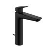 Смеситель для раковины Hansgrohe Logis, с донным клапаном, черный матовый (71090670) Для раковины Хром