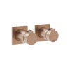 Термостатичний змішувач для душу на 2 споживача Gessi Inverso Rigato, Copper Brushed PVD (73034-708) Для ванни, Для душа Матовая медь PVD