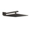 Верхний душ 300х300 мм с душевым кронштейном Gessi Inverso Rigato, Black Metal Br. PVD (15185-707) Верхние души Черный матовый металлик PVD