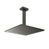 Верхний душ 300х300 мм с душевым кронштейном Gessi Inverso Rigato, Black Metal Br. PVD (15186-707) Верхние души Черный матовый металлик PVD