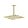 Потолочный верхний душ 250х250 мм с душевым кронштейном Gessi Inverso Rigato, Brass PVD (59155-710) Верхние души Латунь PVD
