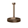 Потолочный верхний душ Ø218 мм с душевым кронштейном Gessi Inverso Rigato, Copper PVD (63452-030) Верхние души Медь PVD