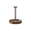 Потолочный верхний душ Ø218 мм с душевым кронштейном Gessi Inverso Rigato, Copper Brushed PVD (63452-708) Верхние души Матовая медь PVD