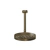 Потолочный верхний душ Ø218 мм с душевым кронштейном Gessi Inverso Rigato, Antique Brass (63452-713) Верхние души античная латунь