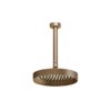 Потолочный верхний душ Ø218 мм с душевым кронштейном Gessi Inverso Rigato, Warm Bronze Br. PVD (63452-726) Верхние души Матовая бронза PVD