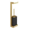 Стойка с бумагодержателем и ершиком для унитаза Gessi Inverso, Gold Brushed CCP (20868-087) Бумагодержатели, Ершики для унитаза Gessi