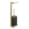 Стійка з папероутримувачем та йоржиком для унітазу Gessi Inverso, Brass Brushed PVD (20868-727) Йоржики для унітазу, Паперотримачі Gessi