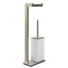 Стойка с бумагодержателем и ершиком для унитаза Gessi Inverso, Finox Brushed Nickel (20933-149) Бумагодержатели, Ершики для унитаза Gessi