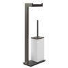 Стойка с бумагодержателем и ершиком для унитаза Gessi Inverso, Black Metal Br. PVD (20933-707) Бумагодержатели, Ершики для унитаза Gessi