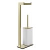 Стойка с бумагодержателем и ершиком для унитаза Gessi Inverso, Brass Brushed PVD (20933-727) Бумагодержатели, Ершики для унитаза Gessi