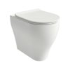 Напольный безободковый унитаз Flaminia App Solution Gosilent, с сиденьем Slim Soft Close, Milky White (AP113SLAT+APCW10LAT) Напольные 