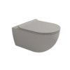 Подвесной безободковый унитаз Flaminia App Goclean, с сиденьем Slim Soft Close, Cenere (AP118GCEN+QKCW09CEN) Подвесные 