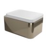 Подвесной безободковый унитаз Flaminia Nile Goclean, с сиденьем Soft Close, White/Platinum (NL118GPLA+NLCW03) Подвесные 