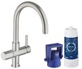 Змішувач зі стартовим комплектом GROHE Blue Pure (33249DC1) Для кухні Нерж. сталь