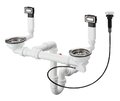 Сифон для кухонного миття з нержавіючої сталі, Автоматичний злив Hansgrohe D 15-11 (43932800) Для раковин Повний комплект