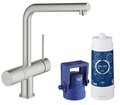 Змішувач зі стартовим комплектом GROHE Blue Minta Pure (31345DC2) Для кухні Нерж. сталь