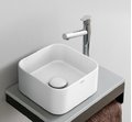 Раковина накладная 25 см Cielo Shui Comfort Minimo, белый (MILAQ-Bianco) На столешницу, На тумбу Квадратные