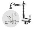 Змішувач для кухні GRB Kitchens FOLDING RETRO SPOUT 1866 (535190) Для кухні Хром